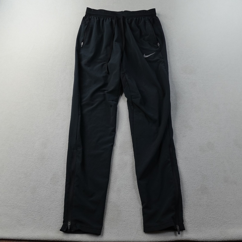 Nike Stride Jogger Mens Small Black Dri-FIT Woven Running Pants Zip HV4544